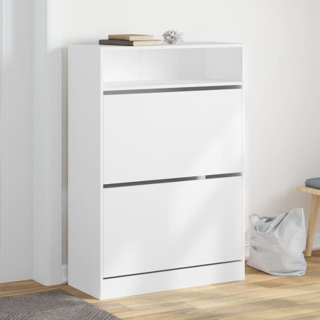 vidaXL Mueble zapatero con 2 cajones abatibles blanco 80x34x116 cm