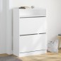 vidaXL Mueble zapatero con 2 cajones abatibles blanco 80x34x116 cm