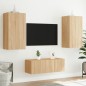 vidaXL Muebles TV pared con LED 4 pzas madera ingeniería roble Sonoma vidaXL Muebles TV pared con LED 4 pzas madera ingeniería roble Sonoma