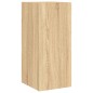 vidaXL Muebles TV pared con LED 4 pzas madera ingeniería roble Sonoma
