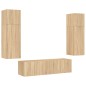 vidaXL Muebles TV pared con LED 6 pzas madera ingeniería roble Sonoma vidaXL Muebles TV pared con LED 6 pzas madera ingeniería roble Sonoma