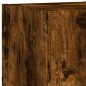 vidaXL Muebles TV pared con LED 4 pzas madera ingeniería roble ahumado