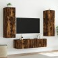 vidaXL Muebles TV pared con LED 6 pzas madera ingeniería roble ahumado