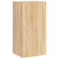 vidaXL Muebles TV pared con LED 4 pzas madera ingeniería roble Sonoma