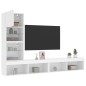 vidaXL Muebles de TV de pared con LED 4 pzas madera ingeniería blanco