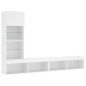 vidaXL Muebles de TV de pared con LED 4 pzas madera ingeniería blanco