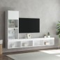 vidaXL Muebles de TV de pared con LED 4 pzas madera ingeniería blanco