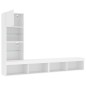 vidaXL Muebles de TV de pared con LED 4 pzas madera ingeniería blanco