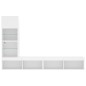 vidaXL Muebles de TV de pared con LED 4 pzas madera ingeniería blanco