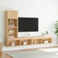 vidaXL Muebles TV pared con LED 4 pzas madera ingeniería roble Sonoma vidaXL Muebles TV pared con LED 4 pzas madera ingeniería roble Sonoma