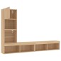 vidaXL Muebles TV pared con LED 4 pzas madera ingeniería roble Sonoma vidaXL Muebles TV pared con LED 4 pzas madera ingeniería roble Sonoma