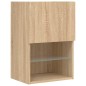 vidaXL Muebles TV pared con LED 4 pzas madera ingeniería roble Sonoma vidaXL Muebles TV pared con LED 4 pzas madera ingeniería roble Sonoma