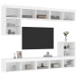 vidaXL Muebles de TV de pared con LED 8 pzas madera ingeniería blanco vidaXL Muebles de TV de pared con LED 8 pzas madera ingeniería blanco