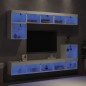 vidaXL Muebles de TV de pared con LED 8 pzas madera ingeniería blanco vidaXL Muebles de TV de pared con LED 8 pzas madera ingeniería blanco