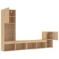 vidaXL Muebles TV pared con LED 4 pzas madera ingeniería roble Sonoma vidaXL Muebles TV pared con LED 4 pzas madera ingeniería roble Sonoma