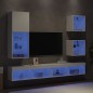 vidaXL Muebles de TV de pared con LED 5 pzas madera ingeniería blanco