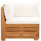 vidaXL Muebles de jardín 5 pzas y cojines madera acacia blanco crema vidaXL Muebles de jardín 5 pzas y cojines madera acacia blanco crema