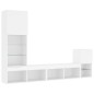 vidaXL Muebles de TV de pared con LED 4 pzas madera ingeniería blanco