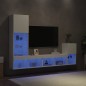 vidaXL Muebles de TV de pared con LED 4 pzas madera ingeniería blanco