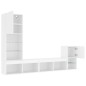 vidaXL Muebles de TV de pared con LED 4 pzas madera ingeniería blanco