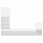 vidaXL Muebles de TV de pared con LED 4 pzas madera ingeniería blanco