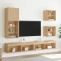 vidaXL Muebles TV pared con LED 5 pzas madera ingeniería roble Sonoma