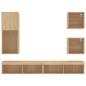 vidaXL Muebles TV pared con LED 5 pzas madera ingeniería roble Sonoma