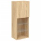 vidaXL Muebles TV pared con LED 5 pzas madera ingeniería roble Sonoma