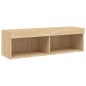 vidaXL Muebles TV pared con LED 5 pzas madera ingeniería roble Sonoma