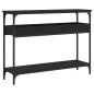 vidaXL Mesa consola con estante madera ingeniería negra 100x29x75 cm vidaXL Mesa consola con estante madera ingeniería negra 100x29x75 cm