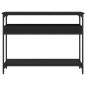 vidaXL Mesa consola con estante madera ingeniería negra 100x29x75 cm vidaXL Mesa consola con estante madera ingeniería negra 100x29x75 cm