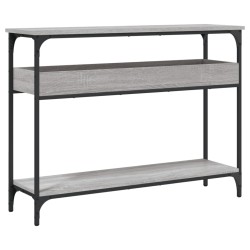 vidaXL Mesa consola estante madera ingeniería Sonoma gris 100x29x75 cm