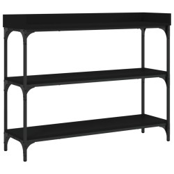 vidaXL Mesa consola con estantes negro 100x30x80 cm