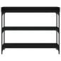 vidaXL Mesa consola con estantes negro 100x30x80 cm vidaXL Mesa consola con estantes negro 100x30x80 cm