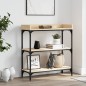 vidaXL Mesa consola con estantes roble Sonoma 75x30x80 cm vidaXL Mesa consola con estantes roble Sonoma 75x30x80 cm