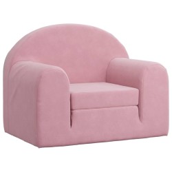vidaXL Sofá cama para niños felpa suave rosa