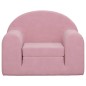 vidaXL Sofá cama para niños felpa suave rosa vidaXL Sofá cama para niños felpa suave rosa