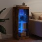 vidaXL Aparador con luces LED roble ahumado 41x37x100 cm vidaXL Aparador con luces LED roble ahumado 41x37x100 cm