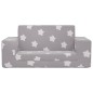 vidaXL Sofá de niños de 2 plazas felpa suave gris claro con estrellas vidaXL Sofá de niños de 2 plazas felpa suave gris claro con estrellas
