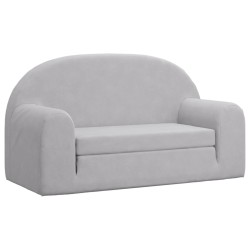 vidaXL Sofá cama de niños 2 plazas felpa suave gris claro