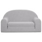 vidaXL Sofá cama de niños 2 plazas felpa suave gris claro vidaXL Sofá cama de niños 2 plazas felpa suave gris claro