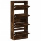 vidaXL Mueble zapatero 4 cajones abatibles roble ahumado 80x34x187,5cm