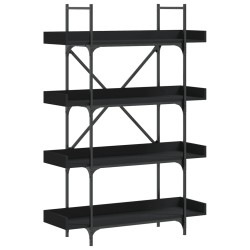 vidaXL Librería de 4 estantes madera ingeniería negro 100x33x145,5 cm