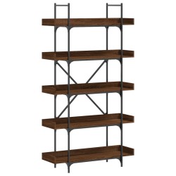 vidaXL Librería 5 estantes madera ingeniería marrón 100x33x180,5 cm