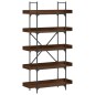 vidaXL Librería 5 estantes madera ingeniería marrón 100x33x180,5 cm vidaXL Librería 5 estantes madera ingeniería marrón 100x33x180,5 cm
