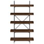 vidaXL Librería 5 estantes madera ingeniería marrón 100x33x180,5 cm vidaXL Librería 5 estantes madera ingeniería marrón 100x33x180,5 cm