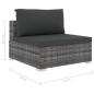 vidaXL Set de muebles de jardín 13 pzs y cojines ratán sintético gris vidaXL Set de muebles de jardín 13 pzs y cojines ratán sintético gris