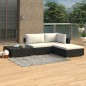 vidaXL Set de muebles de jardín 4 pzas y cojines ratán sintético negro vidaXL Set de muebles de jardín 4 pzas y cojines ratán sintético negro