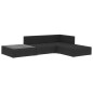 vidaXL Set de muebles de jardín 4 pzas y cojines ratán sintético negro vidaXL Set de muebles de jardín 4 pzas y cojines ratán sintético negro