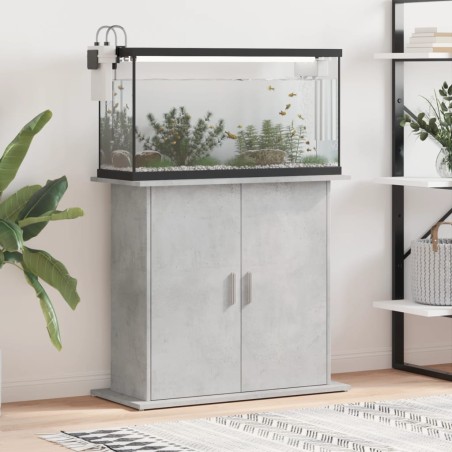 vidaXL Soporte de acuario madera ingeniería gris hormigón 81x36x73 cm